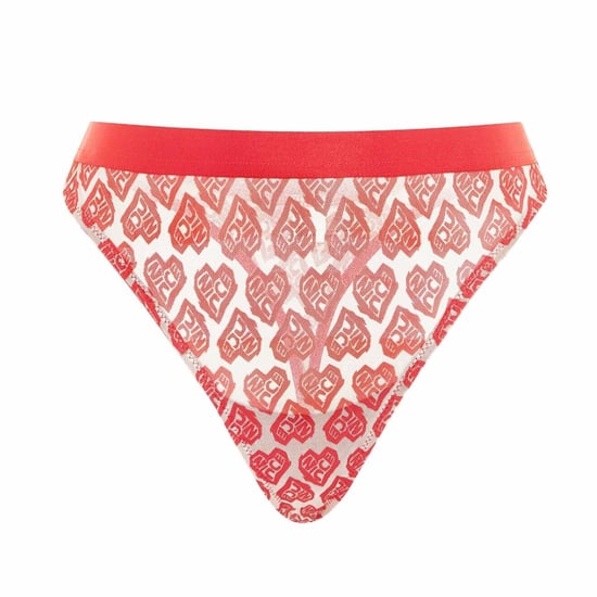 Nicce Contrasting  White/Red Womens AOP Heart Thong Underwear 211 2 15 10 0469