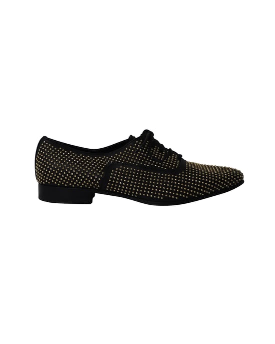 Saint Laurent Geklede Oxfords met Studs in Zwart Leer - Image 1