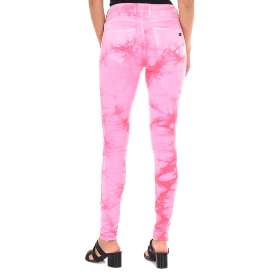 Long plush pants with elastic fabric 10DB50210-J100 woman