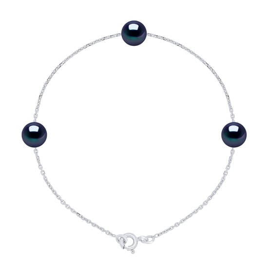 Bracelet 3 Real Cultured Freshwater Pearls Round 7-8 mm