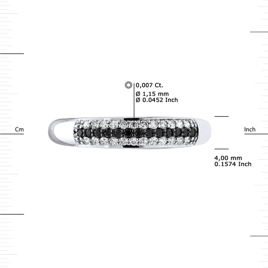DIADEMA - Ring - Prestige Diamonds White and Black - White Gold