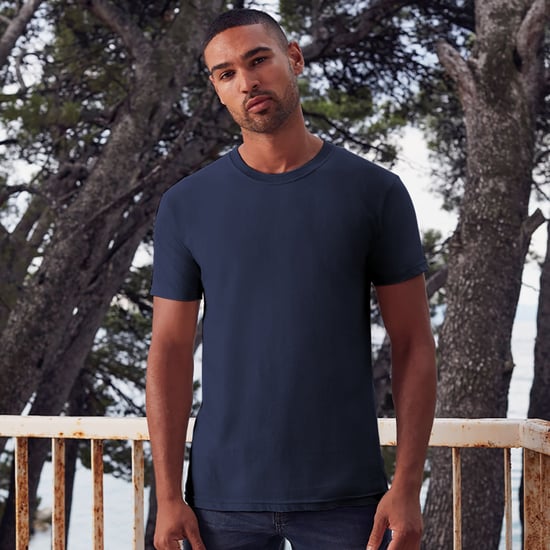 Fruit Of The Loom Mens Ringgesponnen Premium Tshirt (Donker Marine) - Image 2