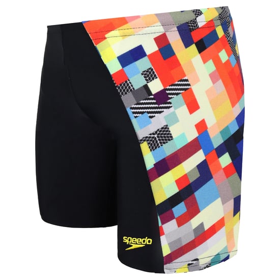 Speedo All Over Print Glichcode Digital Black Junior Swim Shorts 8 11732D832