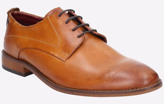 Base London Script Washed Leren Heren Tan Oxford Schoenen - Image 2