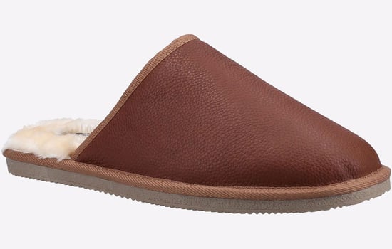 Hush Puppies Coady Suède Heren Pantoffels In Het Beige - Image 2