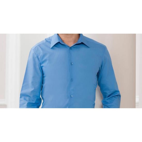 Russell Collectie Heren Lange Mouw Poly-Katoen Gemakkelijke Verzorging op maat gemaakt Poplin Shirt (Bedrijfsblauw) - Image 4