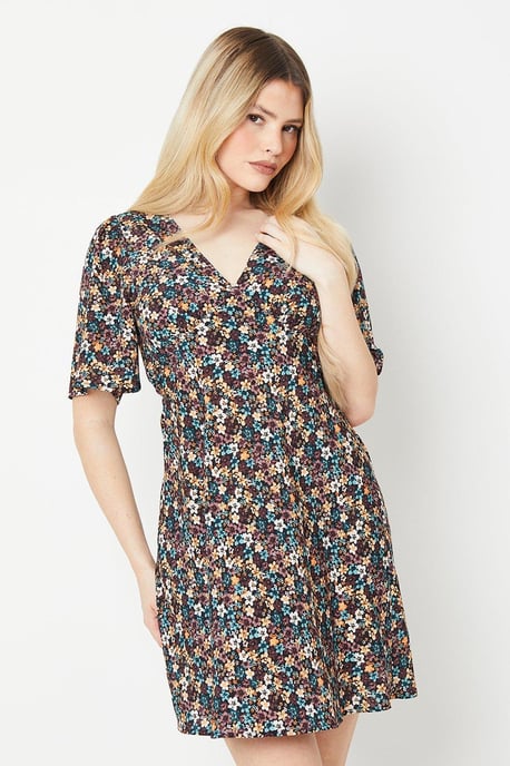 Ditsy Floral Empire Mini Dress