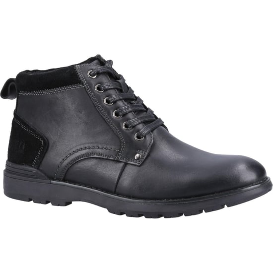 Hush Puppies Mens Dean Leather Boots (Black)