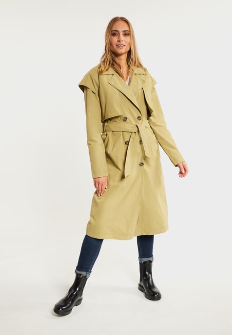 Dreimaster Trenchcoat Dames lichte olijf - Image 2
