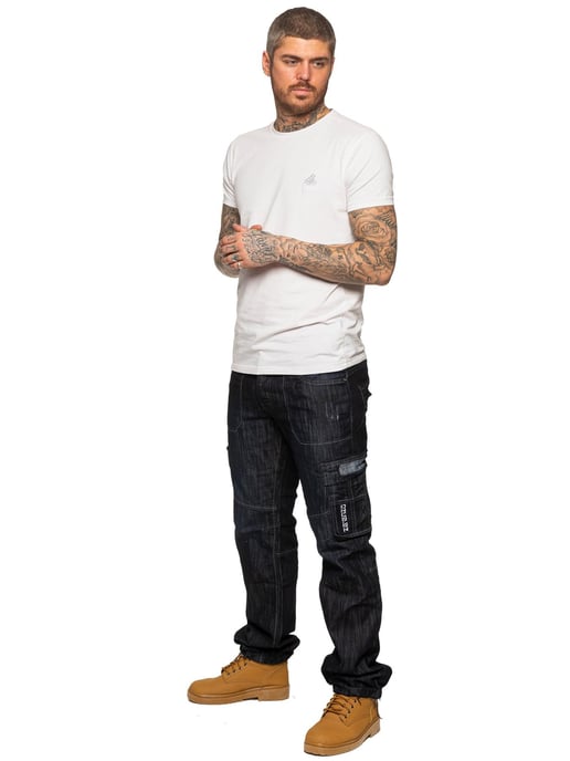 Enzo | Heren Combat Denim Jeans - Donkerblauw - Image 5
