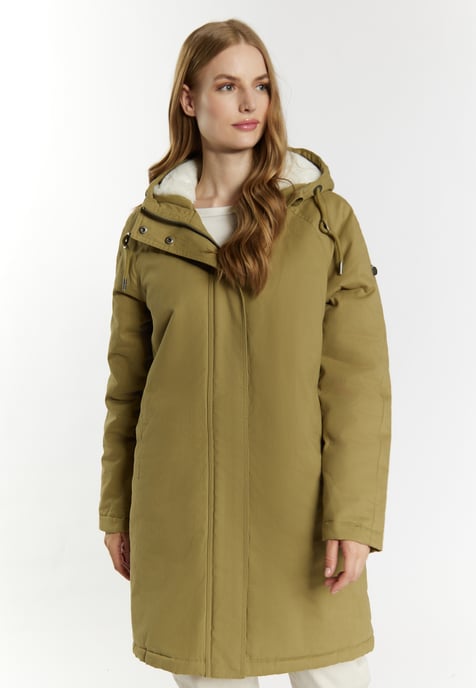 Dreimaster Winter parka Dames lichte olijf - Image 3