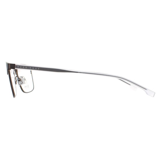 Hugo Boss Rectangle Mens Matte Brown Glasses