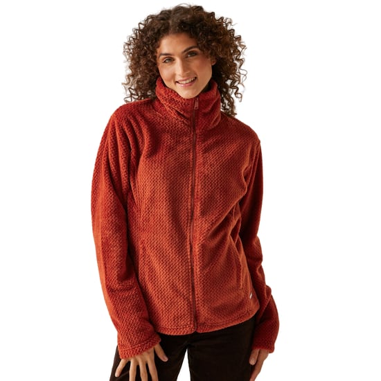Regatta Dames Heidy Fluffy Full Zip Fleece Jas (Rood Oker) - Image 3