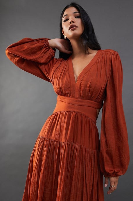 Premium Satin Open Back Maxi Dress