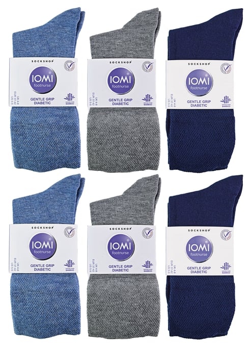 IOMI - 12 paar bamboesokken voor diabeten voor dames - Blauw - Image 2
