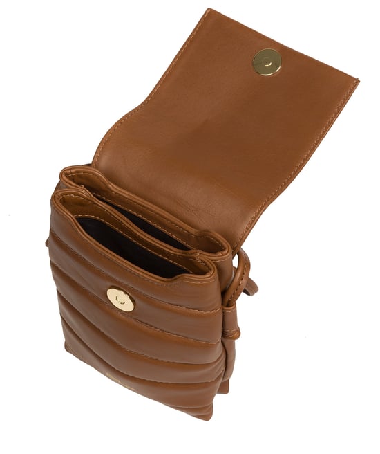 'Lilian' Chestnut Nappa Leather Cross Body Phone Bag