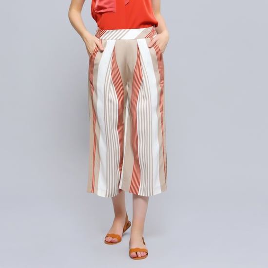Stripe print vouw capri -broek - Image 1