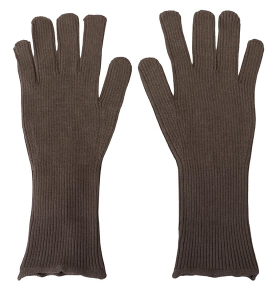 Grijze kasjmier gebreide winterhandschoenen - Image 1