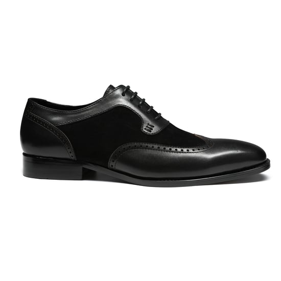 Herenschoen met klassieke sierstiksels Zakelijke schoenen Glad leer Lage schoenen Zwart - Image 5
