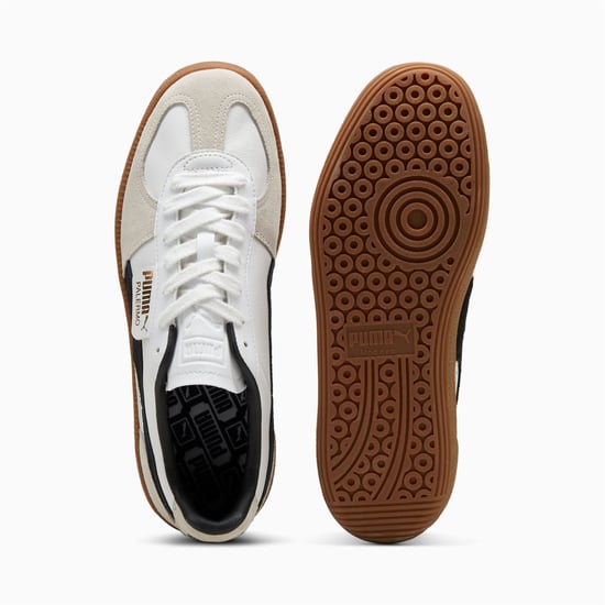 Puma Palermo leren sneakers in wit/zwart - Image 4