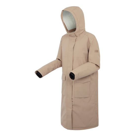 Regatta Womens/Ladies Yarli Longline Waterproof Jacket (Warm Taupe/Light Vanilla)