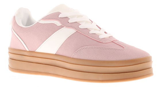 Womens Chunky Trainers Taylor Lace Up pink