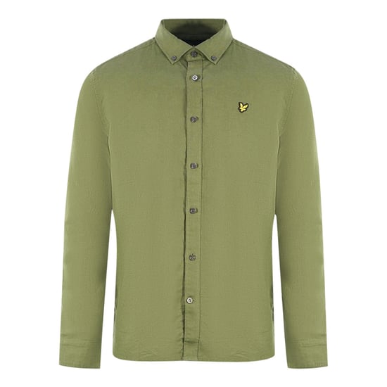 Lyle & Scott Slim Fit Green Long Sleeved Oxford Shirt