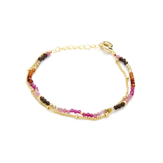 Luxenter Armband, Aiel Multicolour Toermalijn afgewerkt in 18K geel goud - Image 1