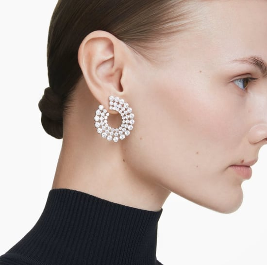 Swarovski 'Matrix Tennis' Women's Base Metal Hoop Earrings - Silver 5705834