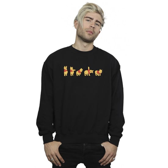 Disney Heren Winnie De Poeh Stretching Sweatshirt (Zwart) - Image 2