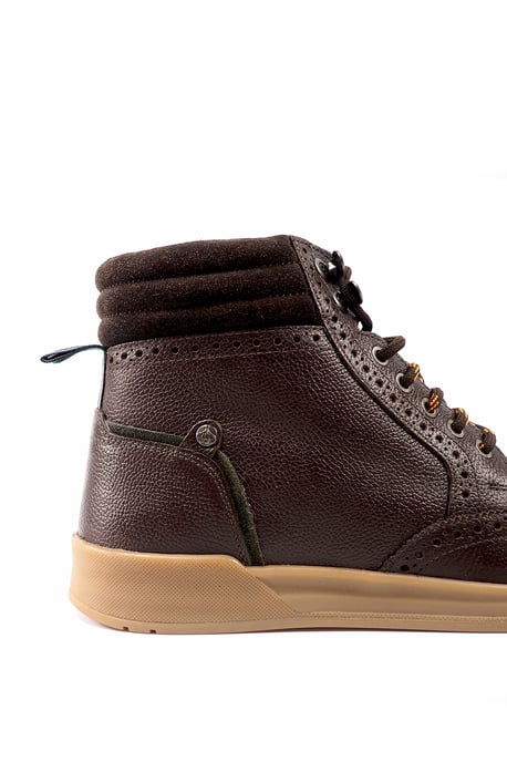 Original Penguin Mens 'Military' Chocolate Leather Boot