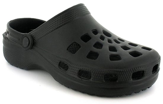 Nieuwe heren/heren zwart slip op mule clog stijl sandalen met rugband. - Image 6