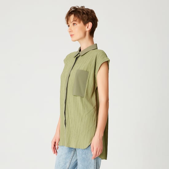 Mouwloos shirt met patch -pocket - Image 3