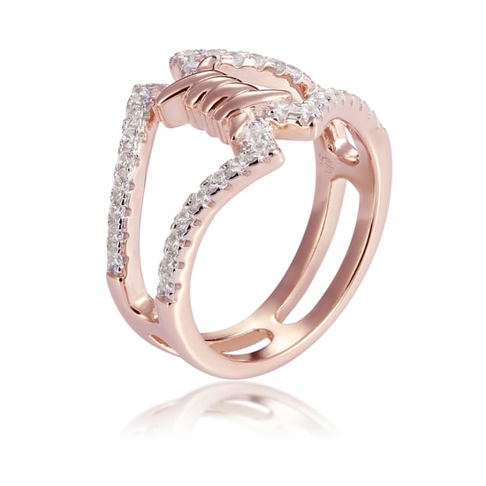 Orphelia 'Aavia' Dames 925 Sterling Zilver Set: Hanger + Oorbellen + Ring - Roze SET-7422 - Image 4