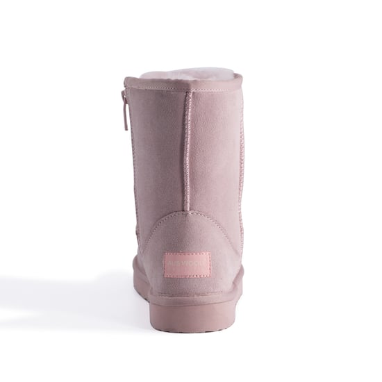 Aus Wooli "Bronte" Australia Mid Calf Zip, Pale Pink