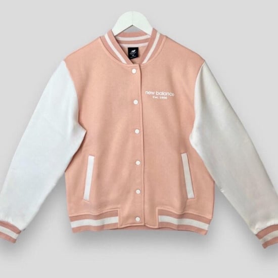 New Balance Varsity-bomberjack voor dames in roze - Image 1