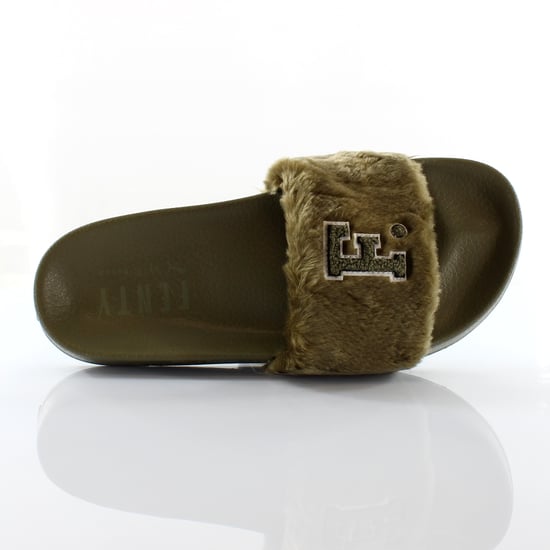 Puma x Leadcat Fenty FU Fur Womens Sliders Slip On Slide Olive 367089 01