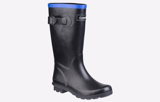 Cotswold Fairweather Rubber Kinderen Zwart/blauwe Regenlaarzen - Image 2