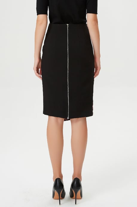 Asymmetrische bi-materiaal rok met voorpaneel - Image 3