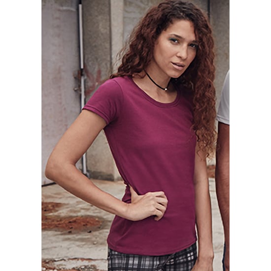Fruit Of The Loom Vrouwen / Dames Ringgesponnen Premium T-Shirt (Oxblood) - Image 4