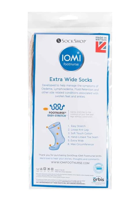 IOMI - Extra brede zachte katoenen oedeemsokken - Beige - Image 2