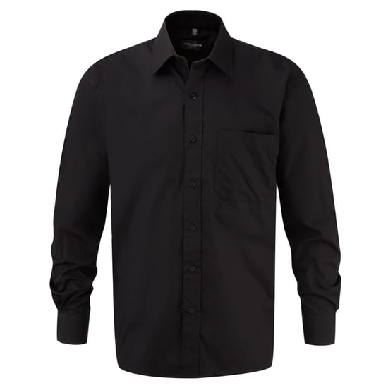 Russell Collection Katoenen Poplin Easy-Care overhemd voor heren (Zwart) - Image 1