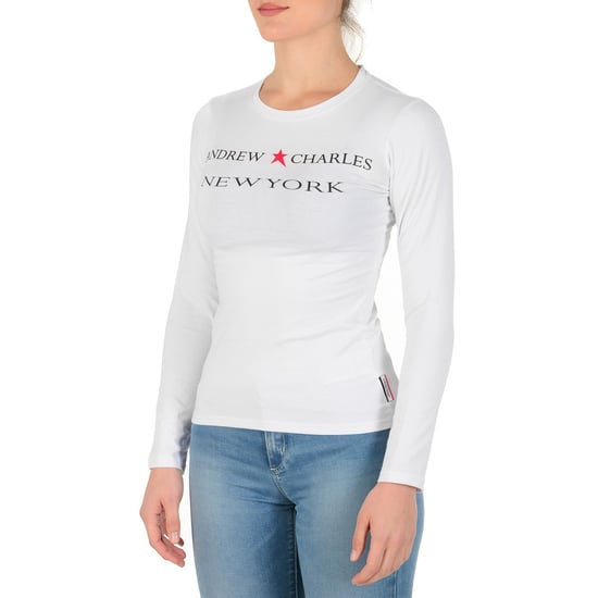 Andrew Charles By Andy Hilfiger Womens LS T-Shirt TS602 031002 Phenix White