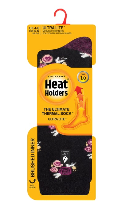 Heat Holders Dames Ultra Lite thermo geklede sokken - Zwart (Murcia) - Image 2
