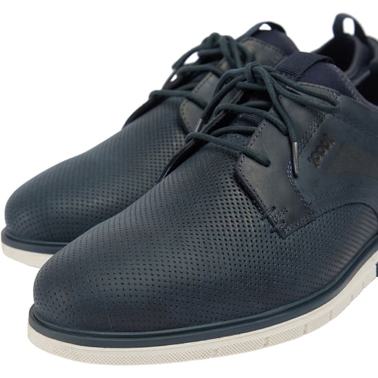 Pod Murphy Leer Heren Navy Veterschoenen - Image 6