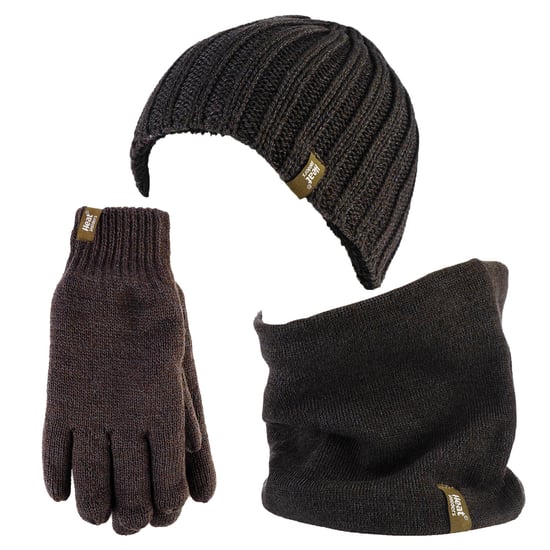 Heat Holders herenhoed, nekwarmer handschoenen set - Khaki Green - Image 1
