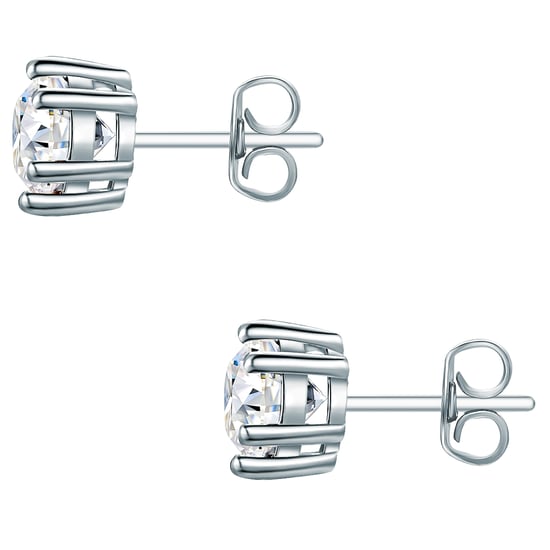 Set (necklace + stud earring) sterling silver embellished with swarovski crystals® white Rafaela Donata - Image 3