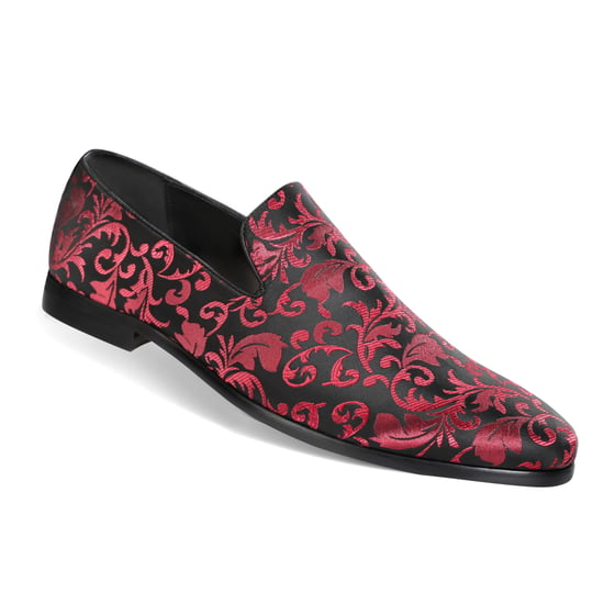 Heren Penny Loafers met Elegante Jacquard Rood - Image 4