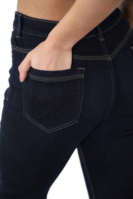 Magic Shaping hoog getailleerde jeans met rechte pijpen voor dames in indigoblauw - Image 5