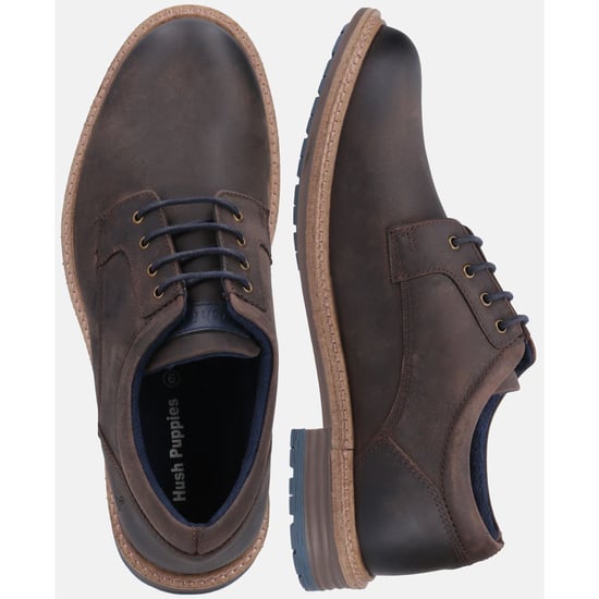 Hush Puppies Julian Leren Heren Bruine Veterschoenen - Image 6